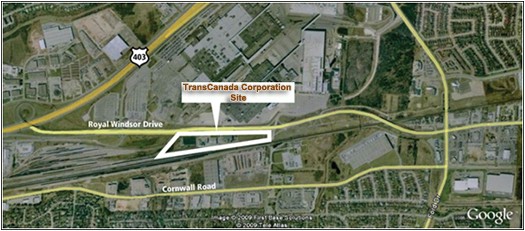 Google map of site/location of the new gas-fired power plant to be built in southeast Oakville
